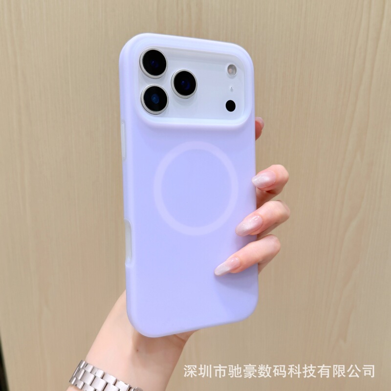 果冻磁吸适用iPhone17promax液态硅胶手机壳苹果16纯色简约防摔套|undefined