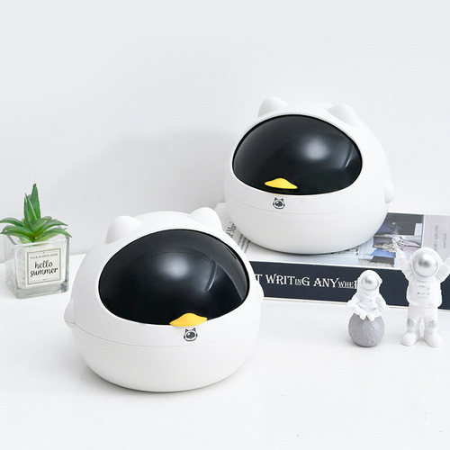 Desktop wastebasket pen holder with high-end Ins style, student storage bucket, office desk storage with creative paper basket, car trash can