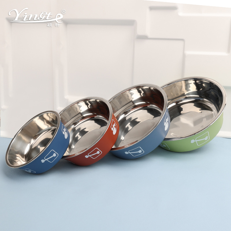 Pet Bowl de acero inoxidable gato tazón perro tazón gato tazón de gran capacidad Venta caliente tazón de comida para mascotas perro suministros para mascotas