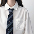 厂家批发班服JK衬衫女生白色纯色基础款学院校服长袖尖领方领角襟