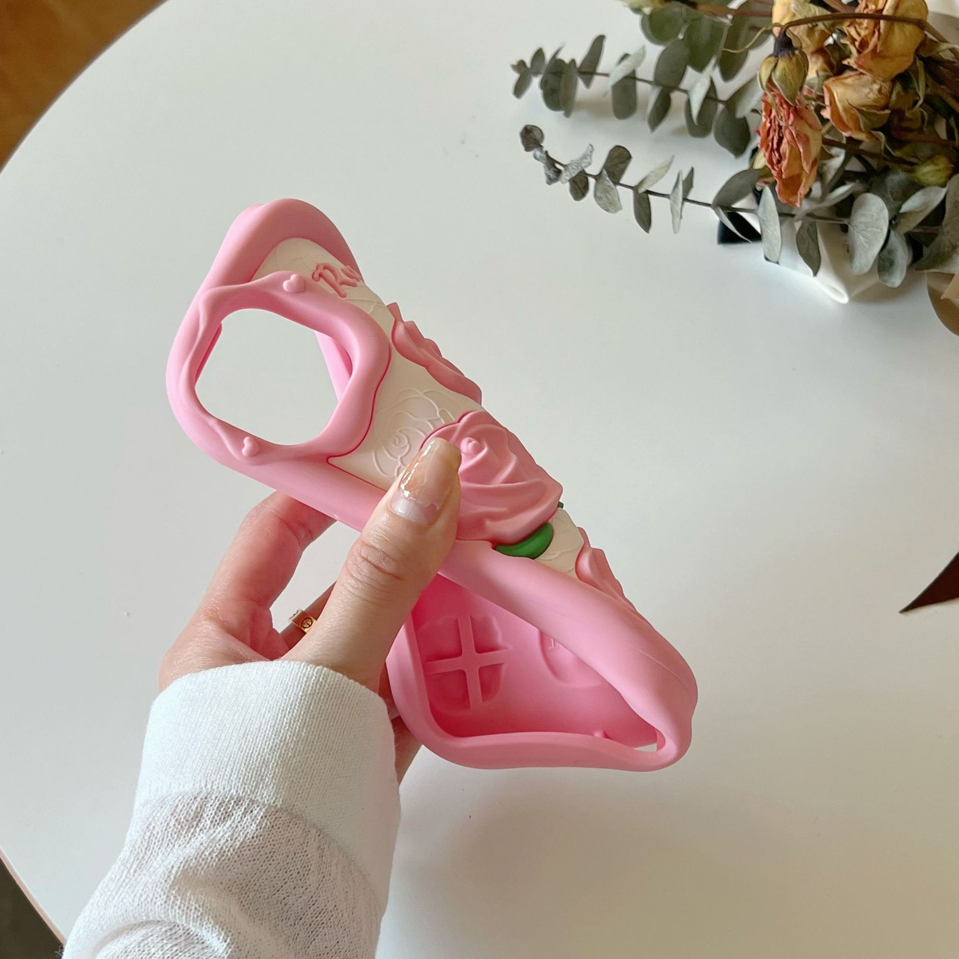 Silicone Phone Case For Iphone, Anti-drop Soft Cover, Rose Colour_voghion.com