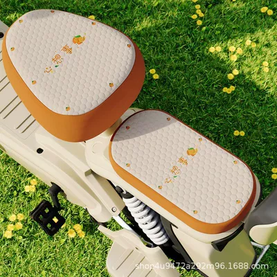 Electric Car Seat Cover Battery Electric car cushion - electric-bicycle-front-rear-seat-covers-full-of-orange-bingdoudou-electric-bicycle-seat-cover-see-details-for-size