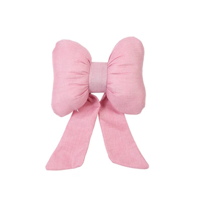Bow Ribbon Car Headrest Neck Headrest - linen-bow-ribbon-headrest-pink