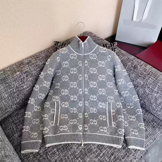 Cross-border Top Version 25 New Fall/Winter G Family Wool Knitted Long Sleeve Full Print 3D Jacquard Sweater Coat Unisex