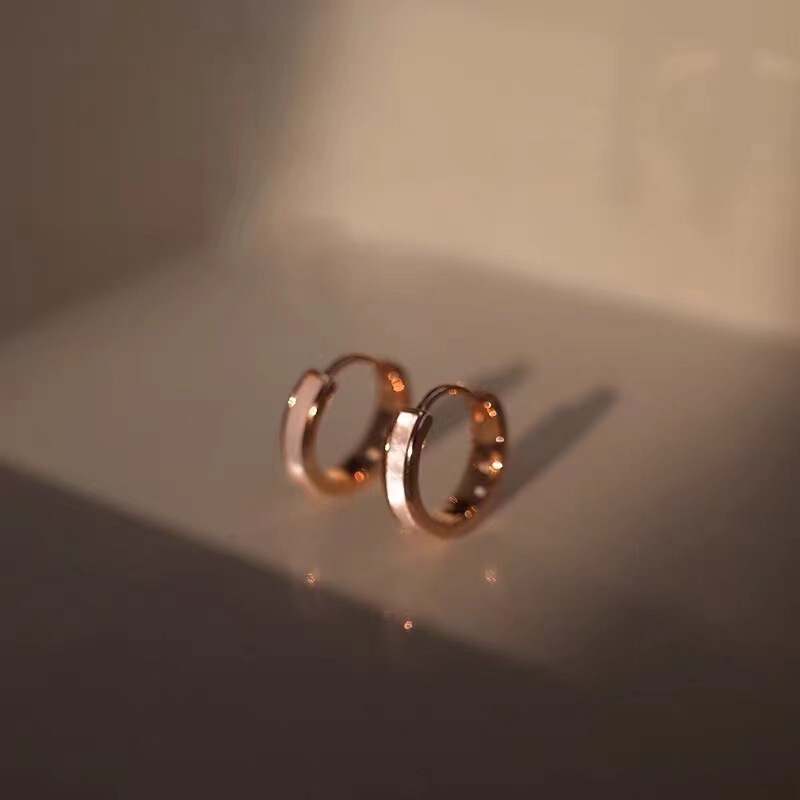 Simple Elegant plain hoop earrings for women 2023 new niche design shell earrings cold wind high-end earrings