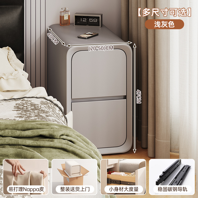 Mesa de cabecera pequeña de lujo doméstico dormitorio armario de almacenamiento de madera maciza al lado de la cama gabinete de hendidura ultra estrecha 2025 nuevo estante de almacenamiento