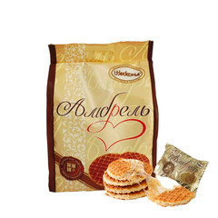 Accont Russian Import Wire Drawing Wafer Nongong Filled Small Round Cookies Leisure Snack Food 408g