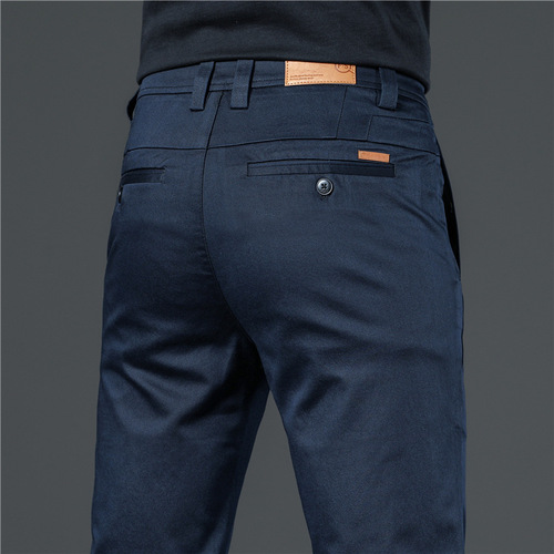 Black Leisure Trousers for Men - Hong Kong 2025 Spring/Summer High-end Slim Straight Men's Business Stretch Long Pants