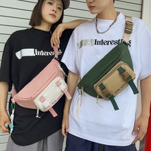 胸包女ins潮牌大容量腰包运动斜挎包原宿通勤腰包男休闲单肩包潮