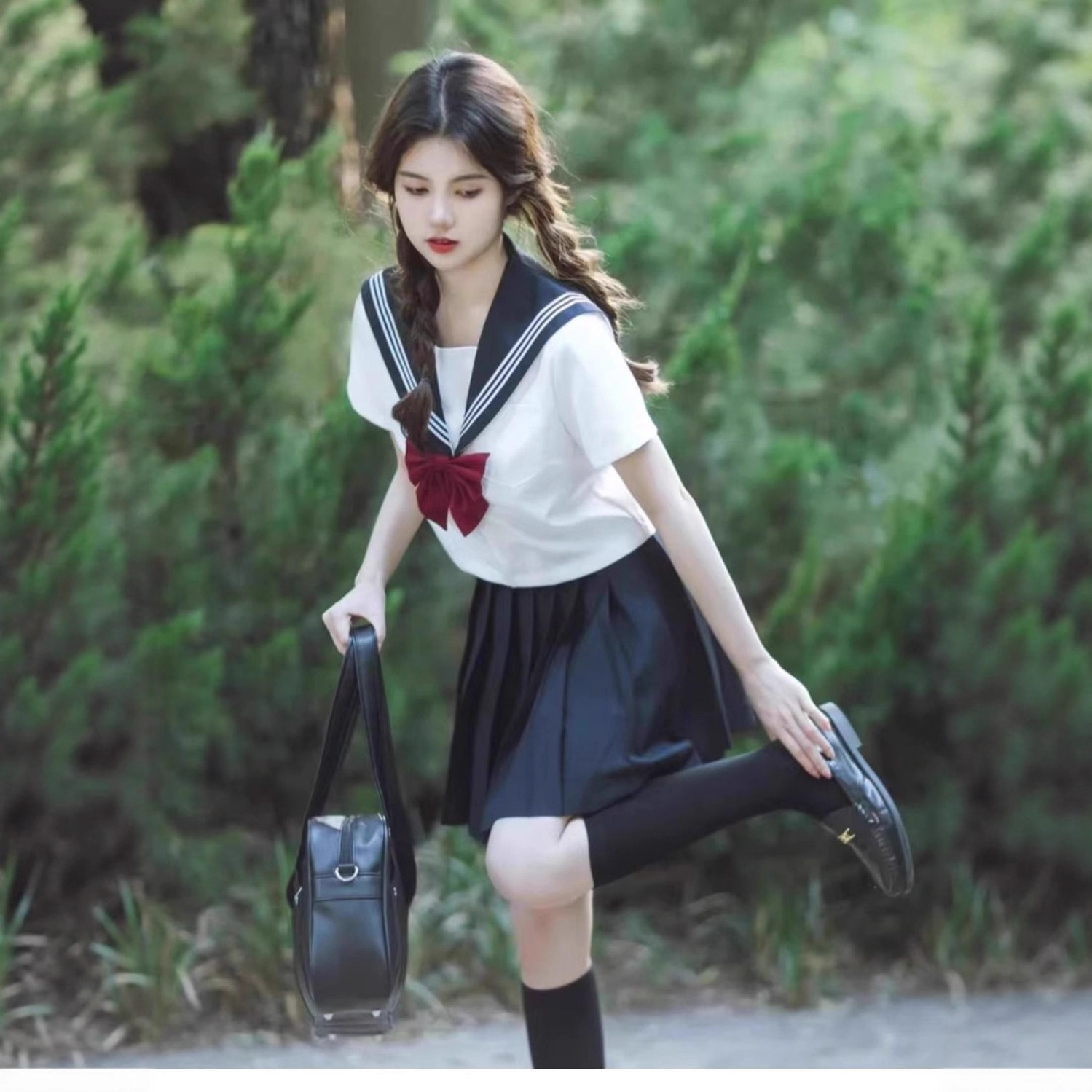 Original Jk Uniform Genuine Original Set不良 Long Skirt Double-Row Basic Student Full Set College Sailor Suit Autumn