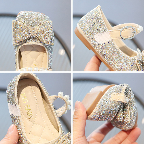 Children's sandals for princess shoes,  summer new water diamond bow model performance crystal sandals for babies