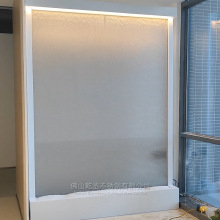 不锈钢金属网瀑布流水屏风玻璃流水墙 室内隔断水幕水帘水幕喷泉