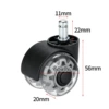 2-inch gray transparent wheel [round nylon bracket] 11*22 (bulk)