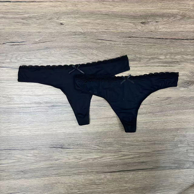 European and American Thin Nylon Comfortable Thong Underwear Pure Color Low-Waist Shorts Women's Soft Breathable Sexy T-Pants
