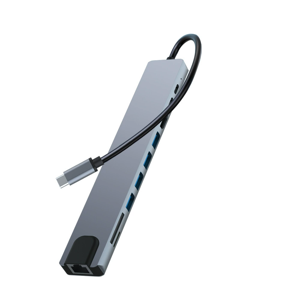 Shibin One удлинённая док-станция Type-C на HDMI 4K30Hz, HD USB3.0 HUB, конвертер чтения SD/TF карт, PD