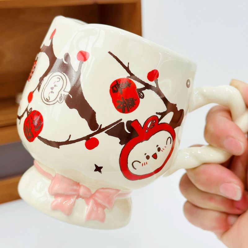 小さな花の田舎風セラミックカップ、高価値コーヒーカップ、マグカップ、カップルガールホームウォーターカップ、背の高いカップ|undefined