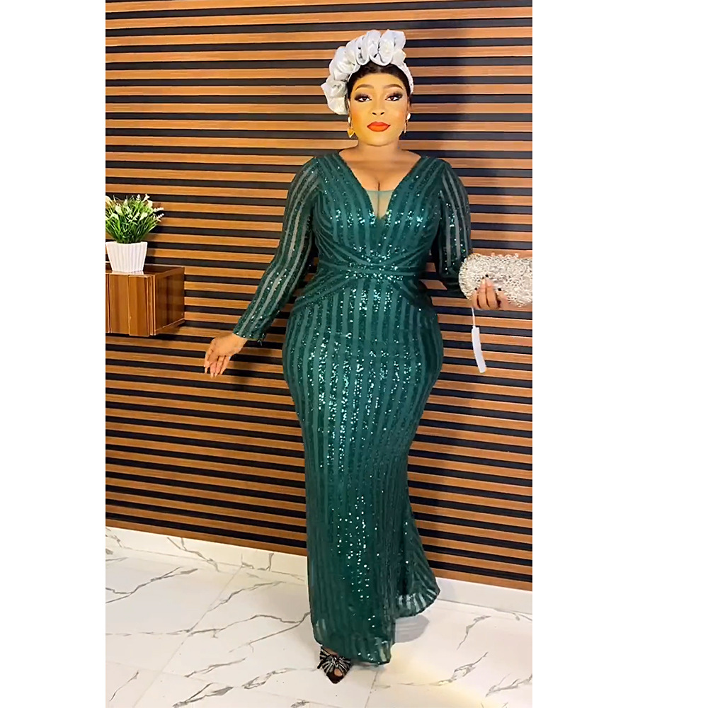 Women's Clothing new tail banquet evening dress women's sequined large size dress_voghion.com
