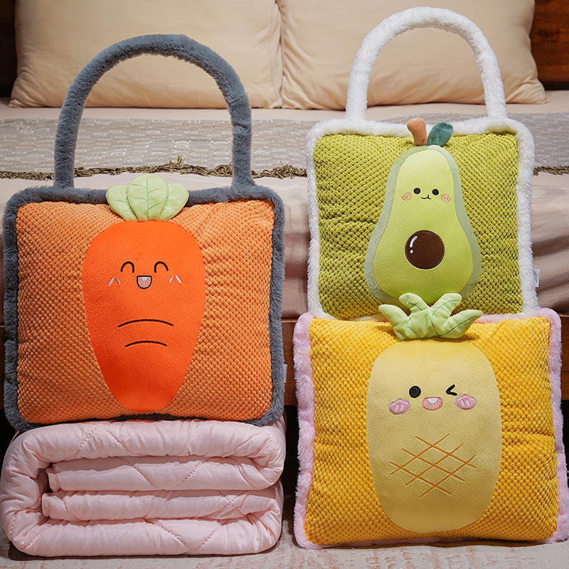 Cartoon Fruit Pillow colcha otoño invierno verano peluche caliente oficina de gran capacidad siesta cojín multipropósito colcha de aire acondicionado