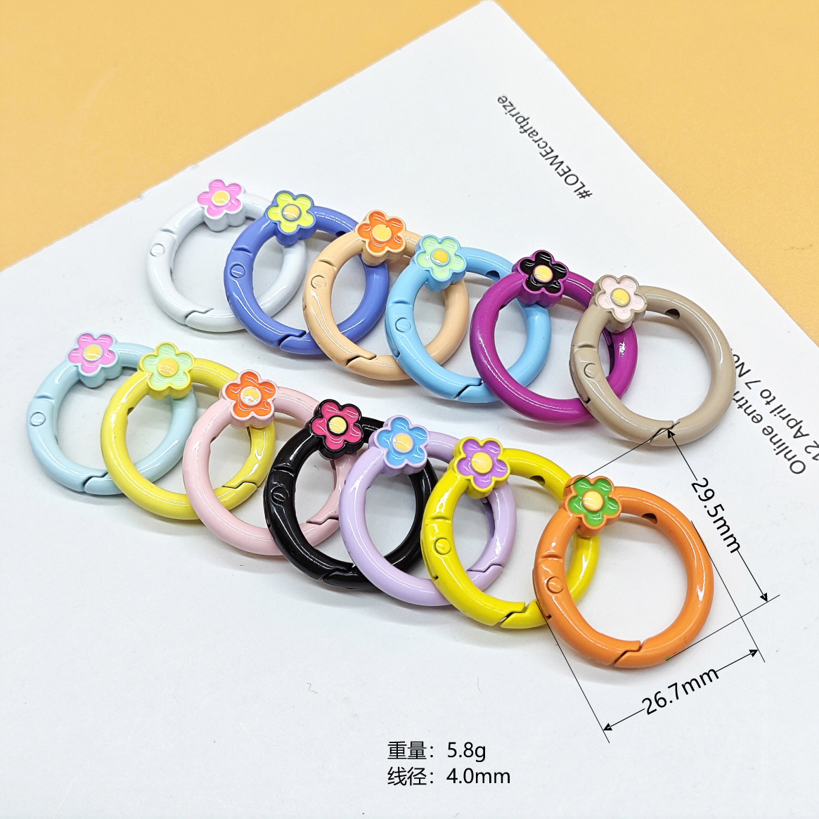 작은 꽃 드롭 오일 라운드 봄 버클