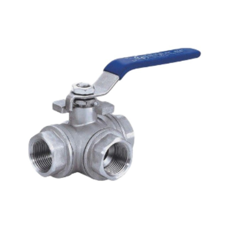 304不锈钢内丝三通球阀带开关丝扣三通L/T型转换阀内螺纹阀门开关