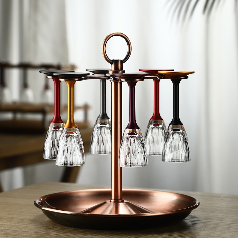 Tazas de vino de color, tazas de vino de alto nivel creativas, tazas de vino de lujo, vidrio de cristal doméstico comercial de alta calidad, un sorbo de tazas de vino