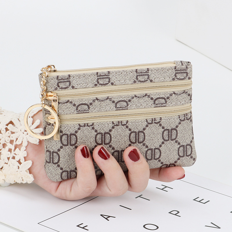 Women's Small Mini Short Zipper Key Wallet Coin Purse Leather Wallet