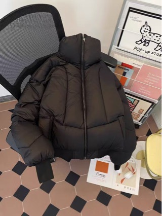 Deconstructed Short down Cotton Jacket for Men in Winter, Thickeneded High-Neck Bread Jacket, Loose American Fashion Brand Warm Cotton Jacket