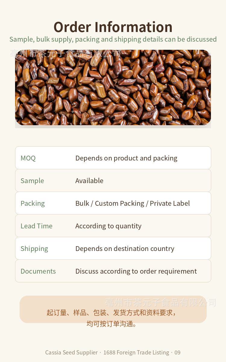 Cassia Seed Jue Ming Zi Dried Herbal Tea Bulk 500g in use