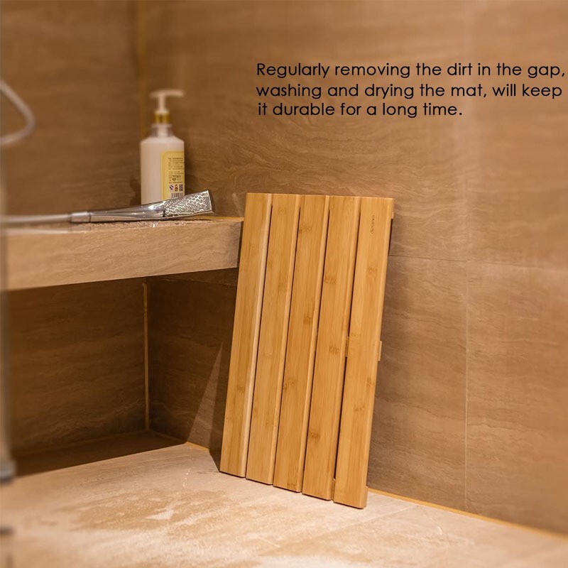 Cross-Border Bamboo Bathroom Anti-Slip Combination Floor Mat, Rain Room Anti-Water Accumulation Bamboo Foot Mat, Anti-Slip Foot Pedal