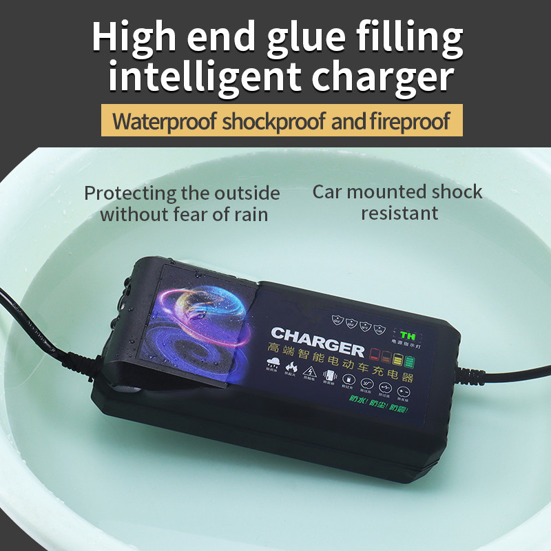 防水电动车充电器三四轮车48V12Ah60V72V84v96V20A铅酸电池充电器