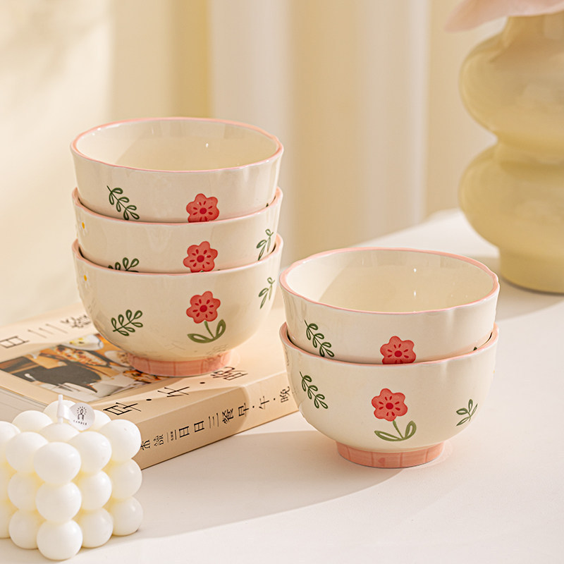 Dinnerware Set: Rice Bowl, Underglaze Colored Ceramic Tableware, Household Bowls, Plates, Soup Bowls, Instant Noodle Bowls, High Aesthetic Value Dinner Plates Dinnerware Set: Rice Bowl, Underglaze Colored Ceramic Tableware, Household Bowls, Plates, Soup Bowls, Instant Noodle Bowls, High Aesthetic Value Dinner Plates