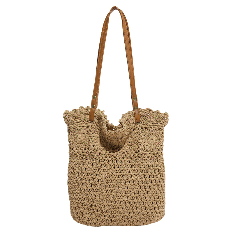 Bolso de vacaciones junto al mar 2025 verano nuevo bolso femenino Mori bolso tejido bolso de hombro de playa de gran capacidad