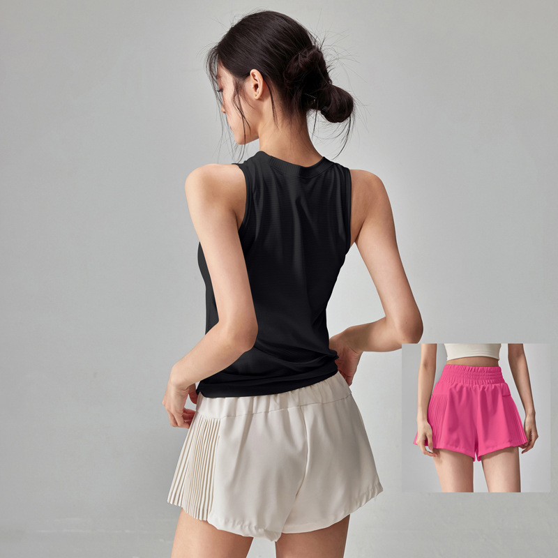 女性用ヨガウェア、新しい万能夏用速乾Tシャツショーツ2点セット、ランニングスポーツピラティスフィットネススーツ|undefined