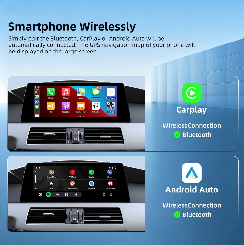 Large-Screen Car Central Control System Suitable for Bmw 5 Series E60 E61 2004-2010 Bluetooth Android Navigation Linux