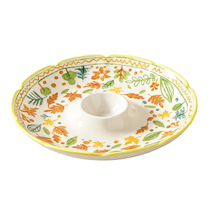 Porcelana de pelo suelto esmalte de cerámica de color cerámica placa de cerámica doméstica 2026 nuevo estilo con platos de frutas de alta calidad image 6