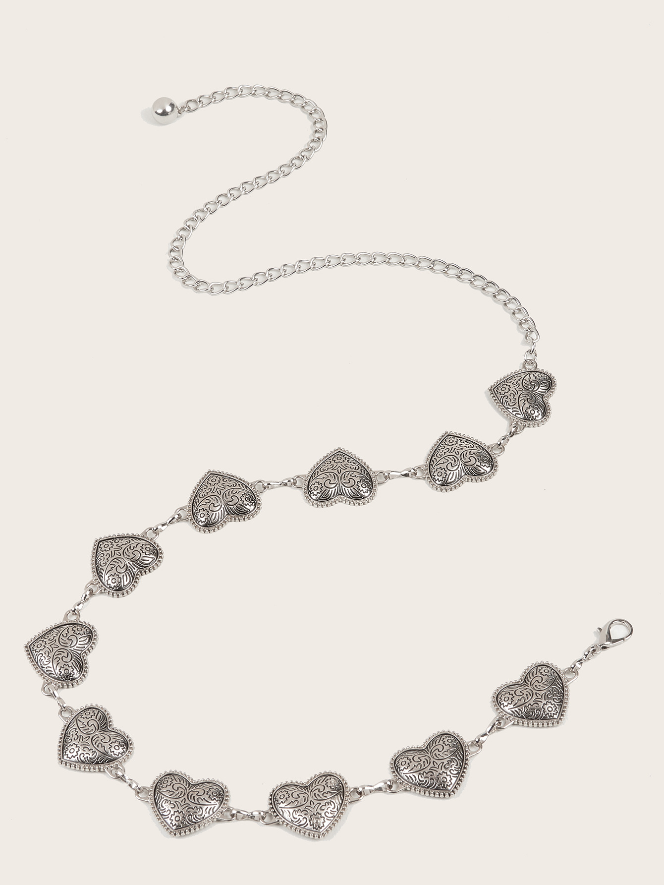 Retro Sweet Heart Shape Metal Iron Chain Women's Chain Belts display picture 3