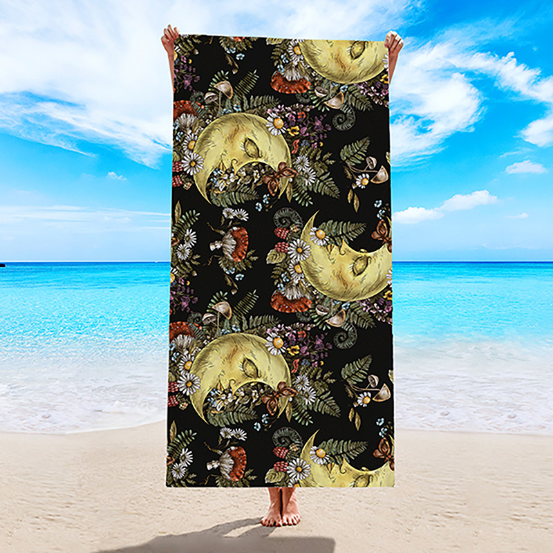 Toalla de playa transfronteriza, toalla de secado rápido, toalla de baño de microfibra, comercio exterior, Amazon, chal de natación con estampado digital europeo y americano