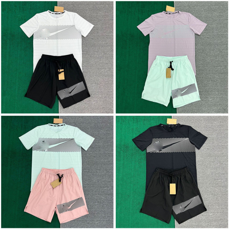 Ice silk, popular unisex athletic set, summer casual shorts and short-sleeved shirt, quick-drying, breathable, loose-fitting, suitable for fitness and running Ice silk, popular unisex athletic set, summer casual shorts and short-sleeved shirt, quick-drying, breathable, loose-fitting, suitable for fitness and running