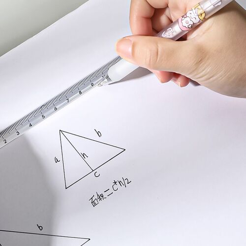 Transparent triangular prism ruler student painting drawing measurement ruler 15cm ruler three-dimensional scale prism ruler stationery