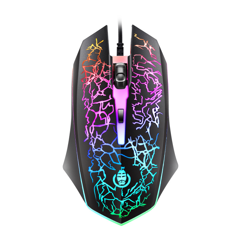 Wired Gaming Keyboard And Mouse Combo With Cracked Glow Design_voghion.com