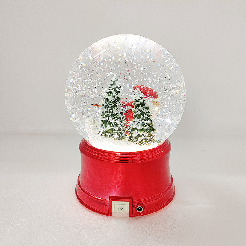 クリエイティブなクリスマスクリスタルボール樹脂工芸品、クリスマスオルゴール飾り、親友や彼女へのクリスタルボールギフト|undefined