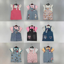 热2025新款儿童6-36月外贸现货供应牛仔套装灯芯绒女童2件套套装