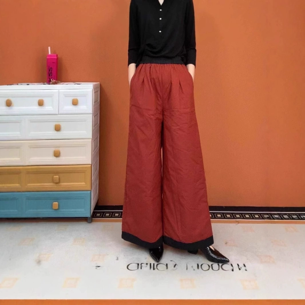 Высококачественные тощие мамы брюки плюшевые толстые хлопчатобумажные брюки повседневные брюки среднего и пожилого возраста женские брюки эластичные и высокие талии свободные и теплые