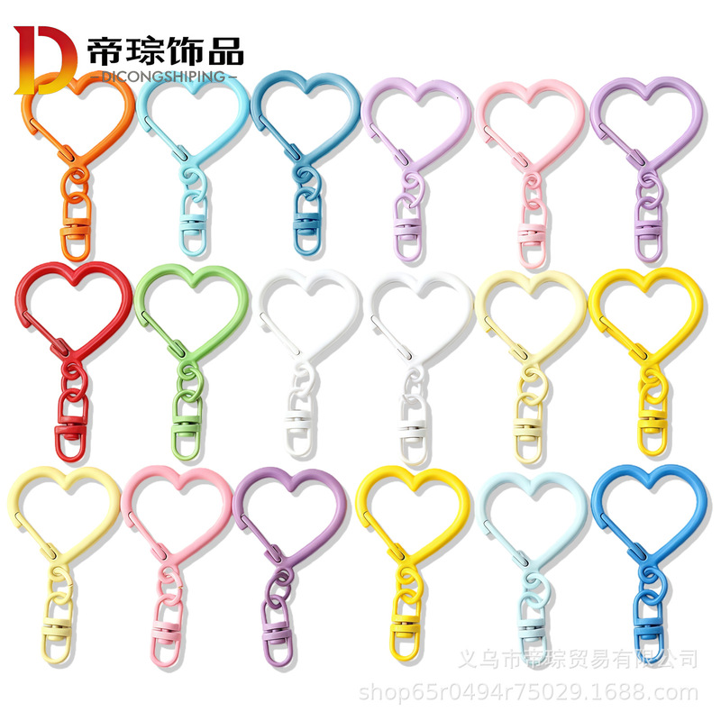 Versatile Zinc Alloy Heart Buckle with Figure-Eight Buckle DIY Handmade Pendant Jewelry Wholesale Beaded Toy Heart Pendant