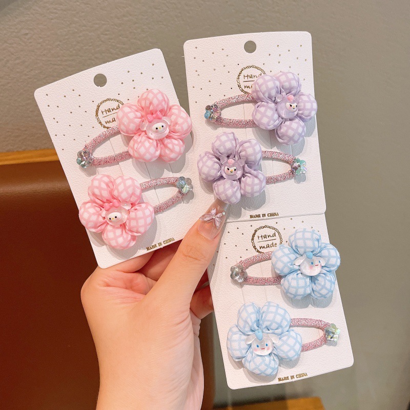 儿童可爱甜美花朵发夹女童宝宝碎发卡通刘海夹子女孩布艺发卡发饰|undefined