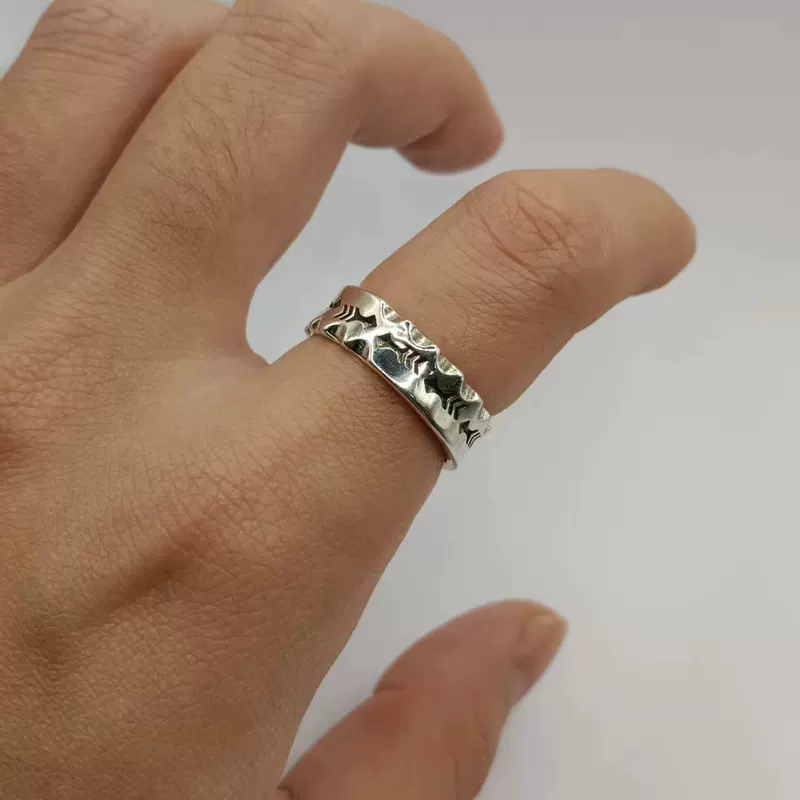 七尚 Регулируемое кольцо ретро handmade, на указательный палец