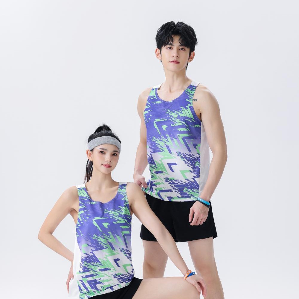 Trajes deportivos de atletismo, trajes de entrenamiento de voleibol de verano para hombres y mujeres, trajes de tenis de mesa, trajes de bádminton, impresión de fluorescencia de secado rápido