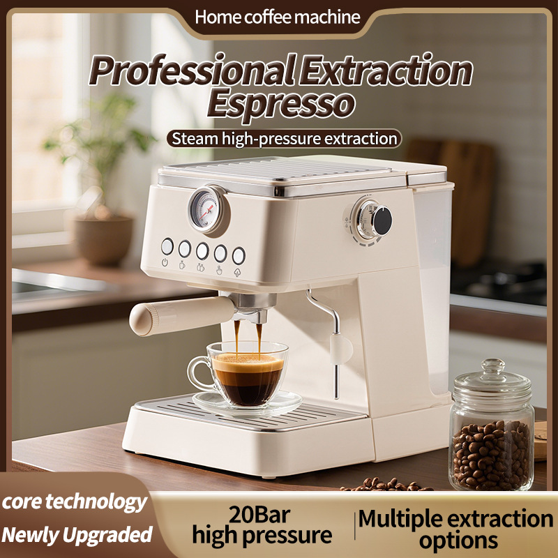 Cross-Border Semi-Automatic Espresso Machine High-Pressure Extraction All-In-One Household Steam Milk Frothing Coffee Machine