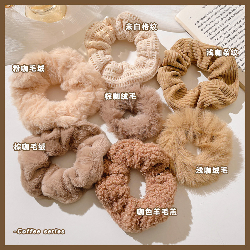 Pequeño fresco estilo retro flor triturada anillo de cabello adornamiento de cabello de niña corazón de cola de caballo intestino anillo de cabello temperamento encaje tocado