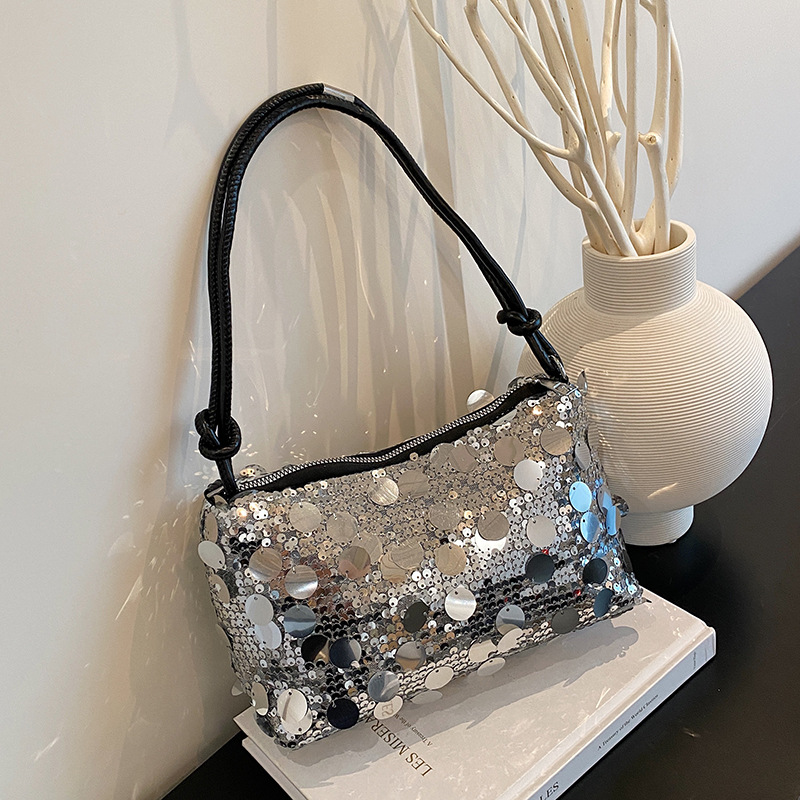 2025 nuevo diseño de nicho bolso de mujer de cadena portátil de un solo hombro tendencia lentejuelas personalidad bolso de mujer de moda bolso de mensajero